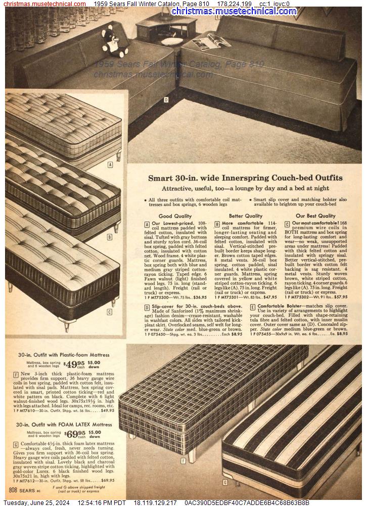 1959 Sears Fall Winter Catalog, Page 810