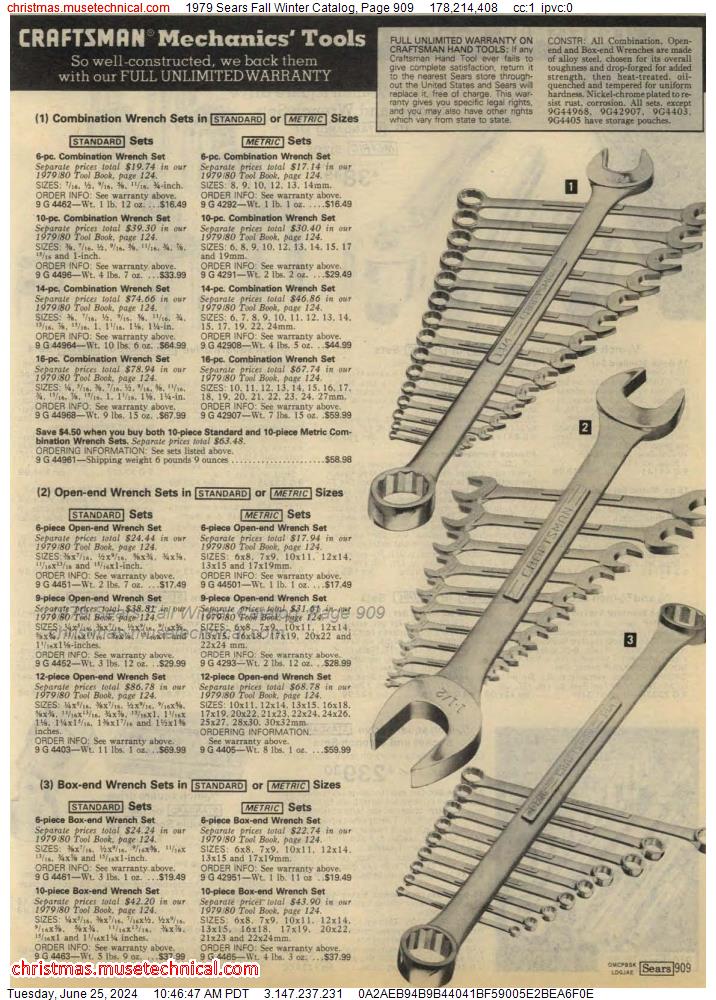 1979 Sears Fall Winter Catalog, Page 909