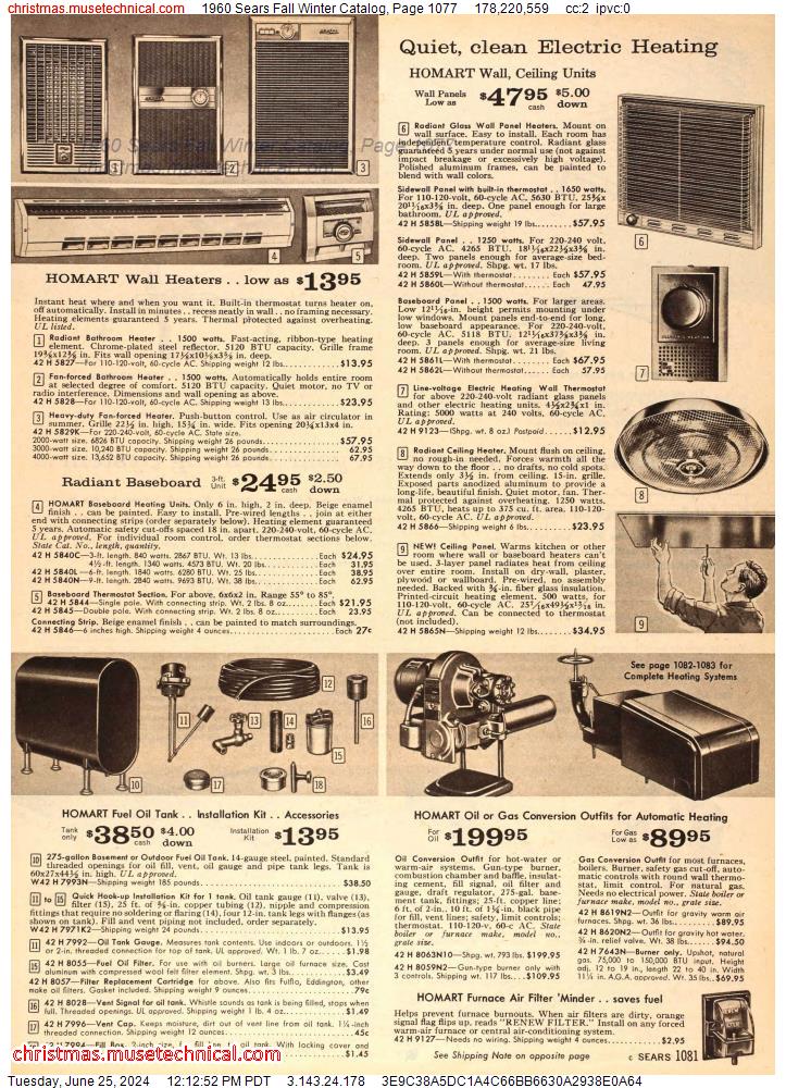 1960 Sears Fall Winter Catalog, Page 1077