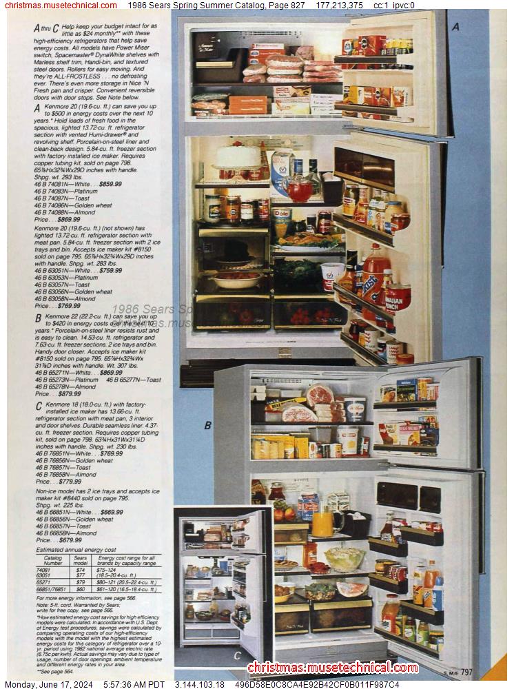 1986 Sears Spring Summer Catalog, Page 827