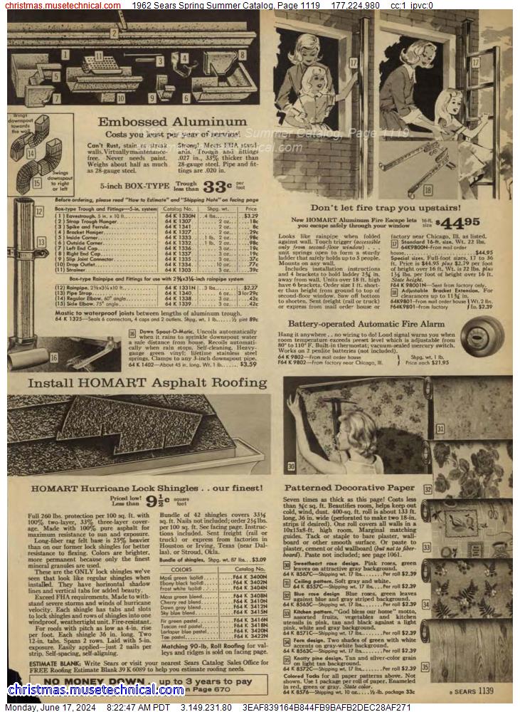 1962 Sears Spring Summer Catalog, Page 1119
