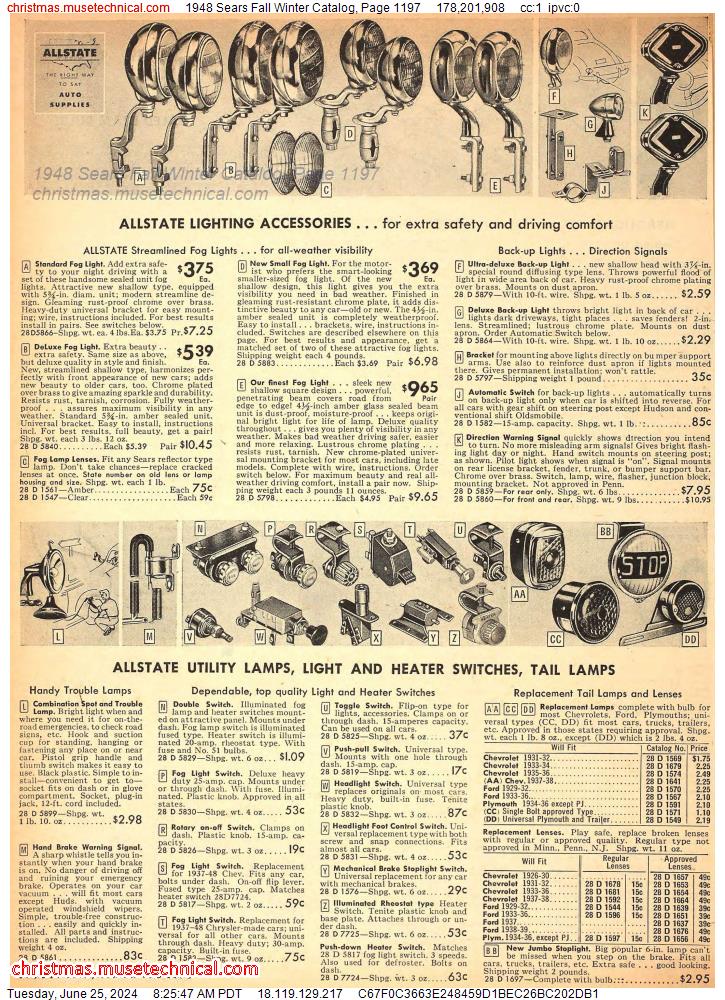 1948 Sears Fall Winter Catalog, Page 1197