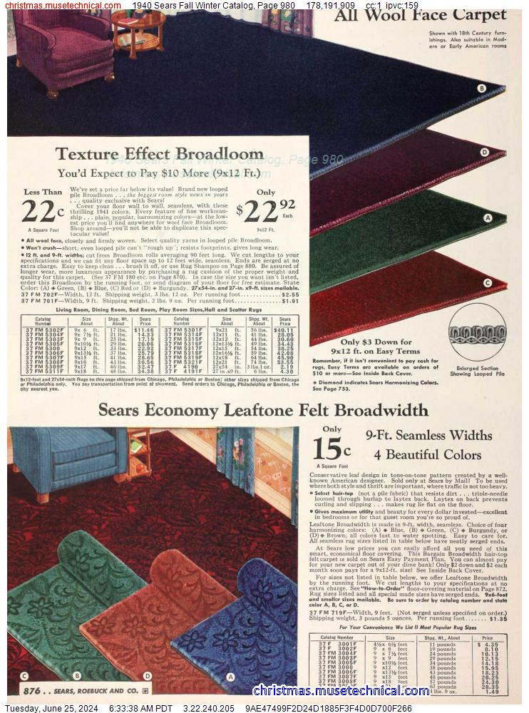 1940 Sears Fall Winter Catalog, Page 980