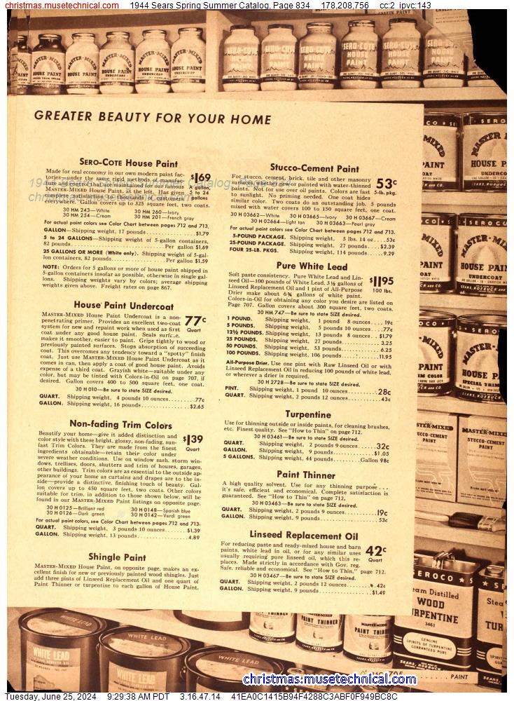 1944 Sears Spring Summer Catalog, Page 834