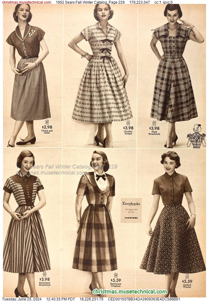 1952 Sears Fall Winter Catalog, Page 229