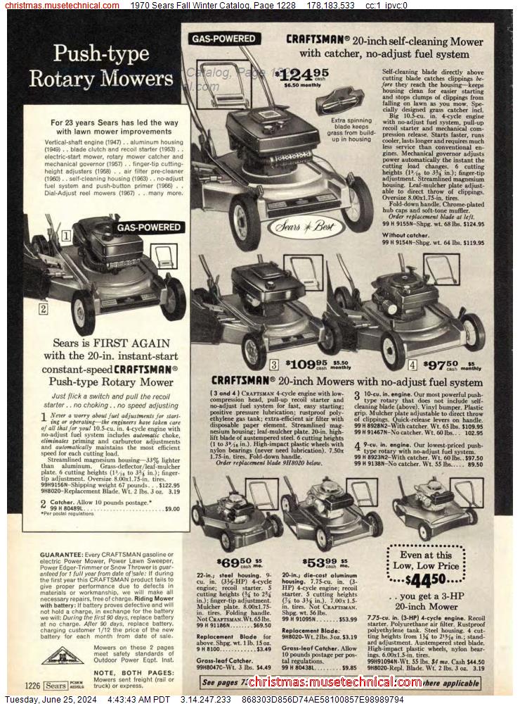 1970 Sears Fall Winter Catalog, Page 1228