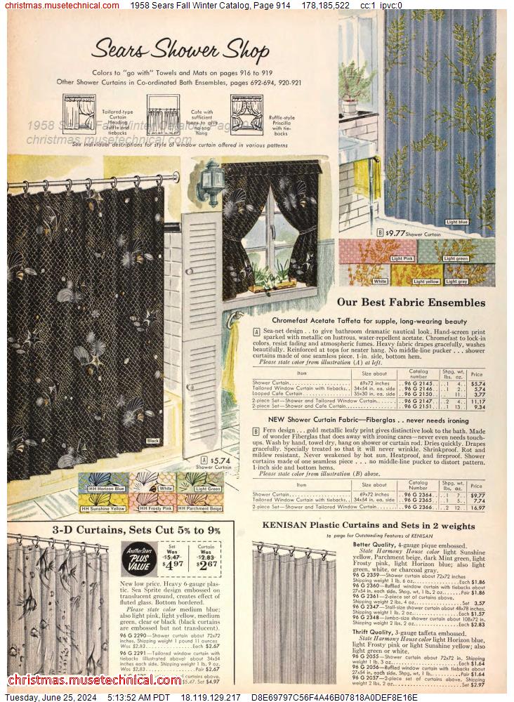 1958 Sears Fall Winter Catalog, Page 914