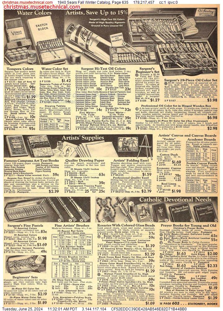 1940 Sears Fall Winter Catalog, Page 635