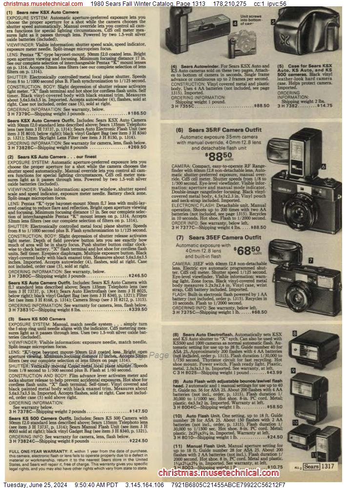 1980 Sears Fall Winter Catalog, Page 1313