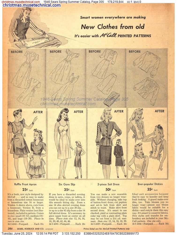 1946 Sears Spring Summer Catalog, Page 305