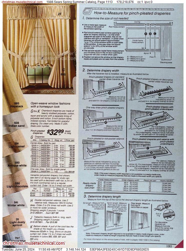 1986 Sears Spring Summer Catalog, Page 1113