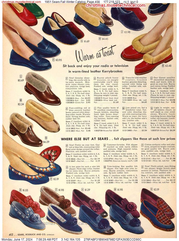 1951 Sears Fall Winter Catalog, Page 408