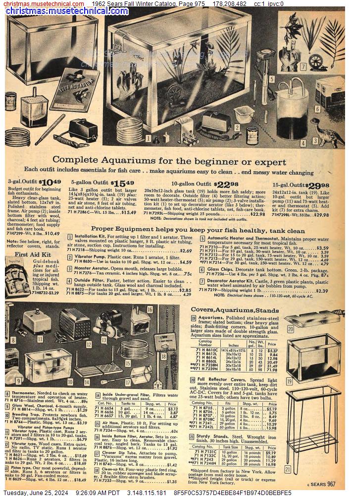 1962 Sears Fall Winter Catalog, Page 975
