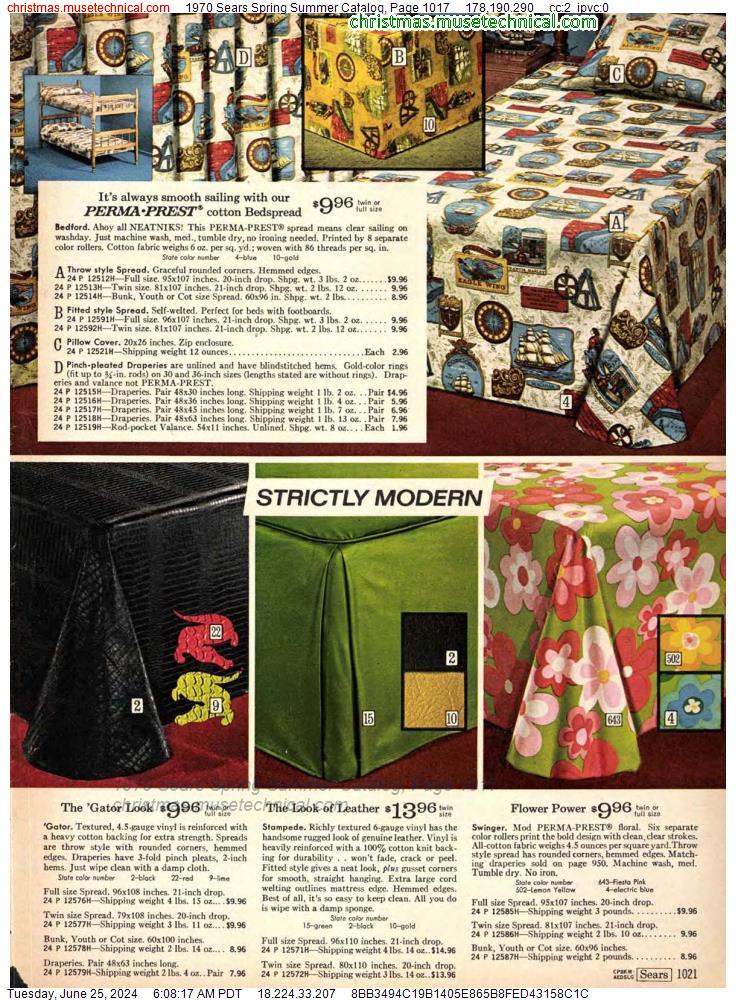 1970 Sears Spring Summer Catalog, Page 1017