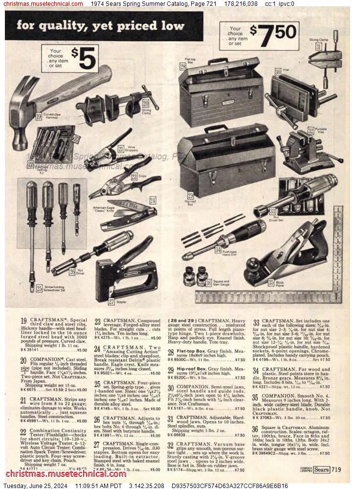 1974 Sears Spring Summer Catalog, Page 721