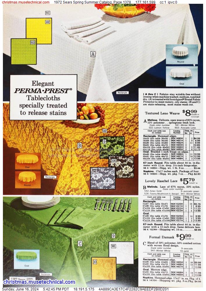 1972 Sears Spring Summer Catalog, Page 1378
