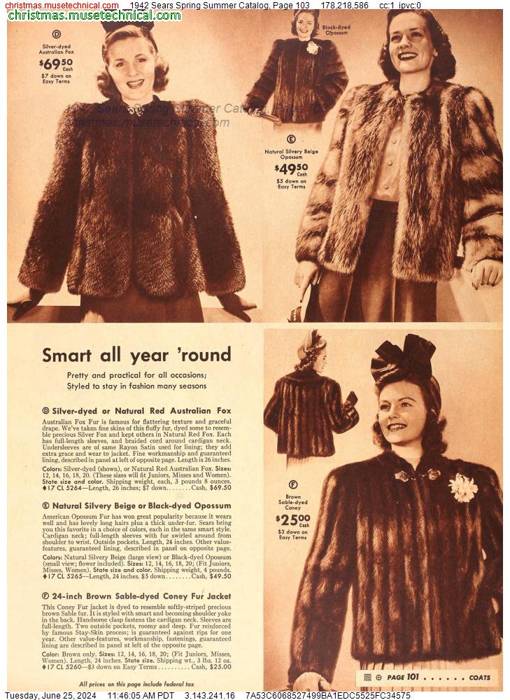 1942 Sears Spring Summer Catalog, Page 103