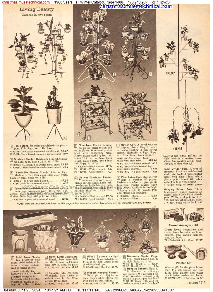 1960 Sears Fall Winter Catalog, Page 1408
