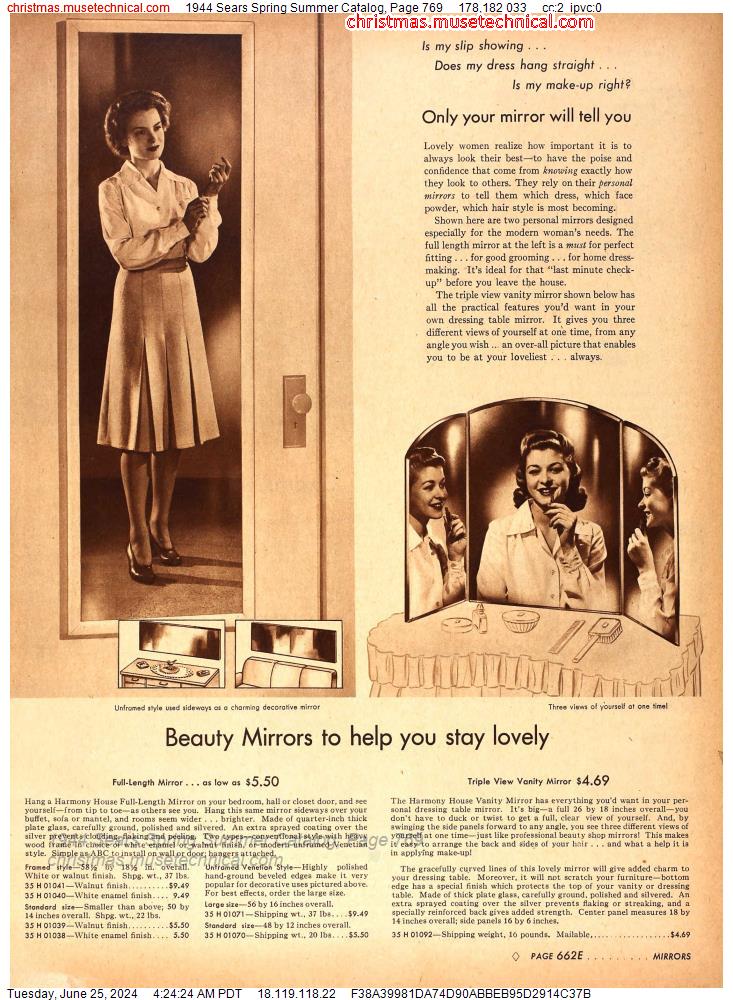 1944 Sears Spring Summer Catalog, Page 769