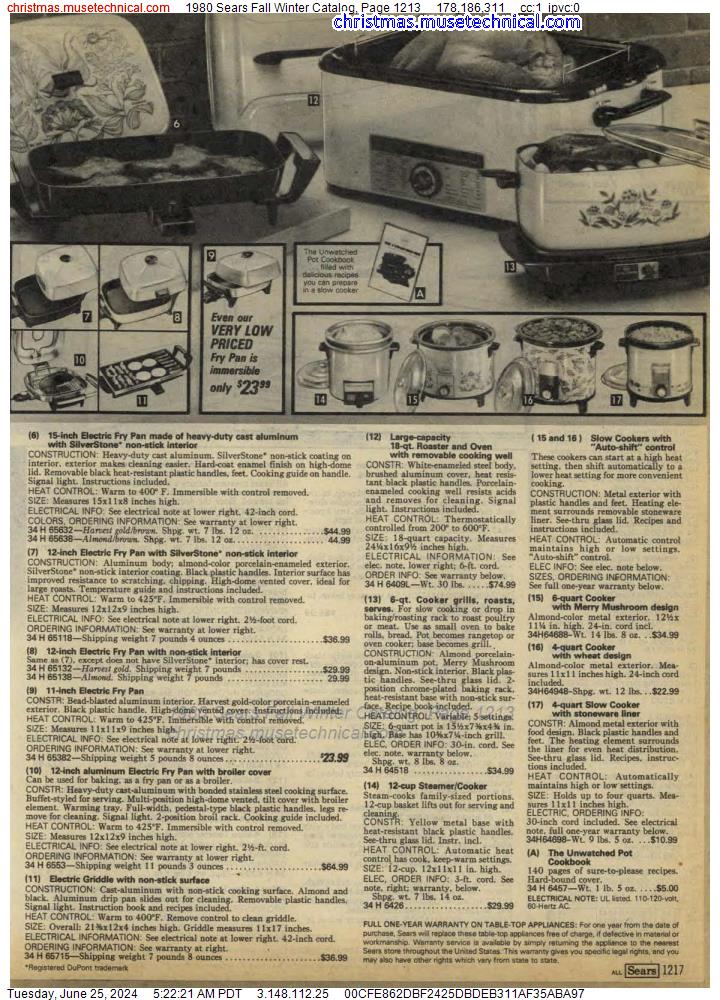 1980 Sears Fall Winter Catalog, Page 1213