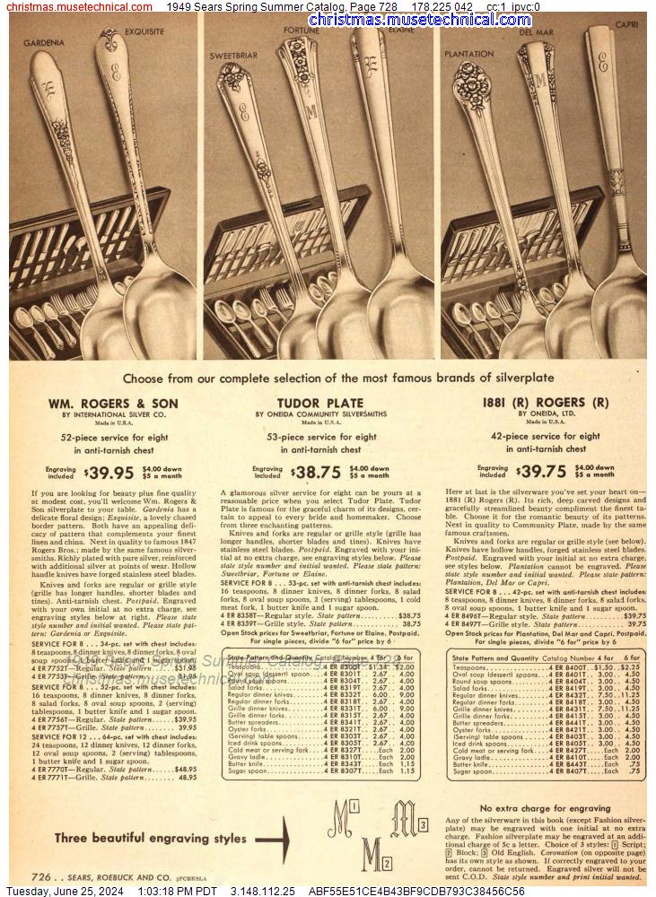 1949 Sears Spring Summer Catalog, Page 728