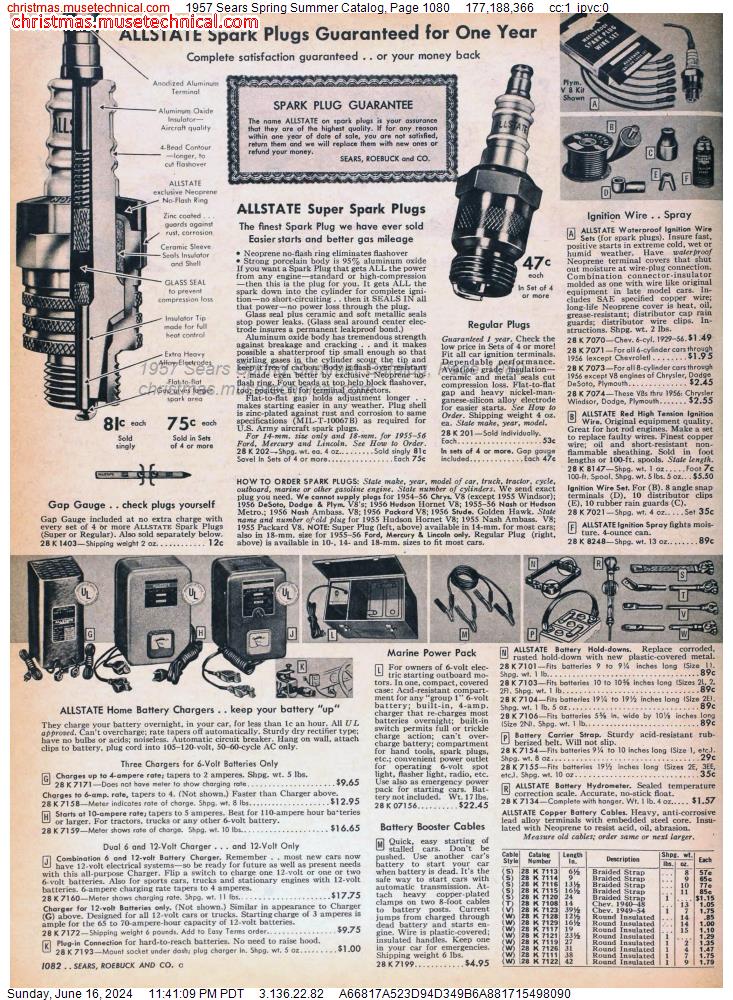 1957 Sears Spring Summer Catalog, Page 1080
