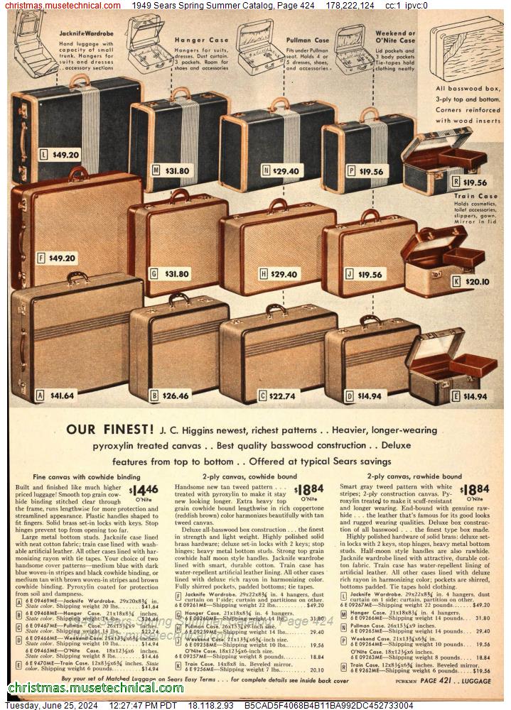 1949 Sears Spring Summer Catalog, Page 424