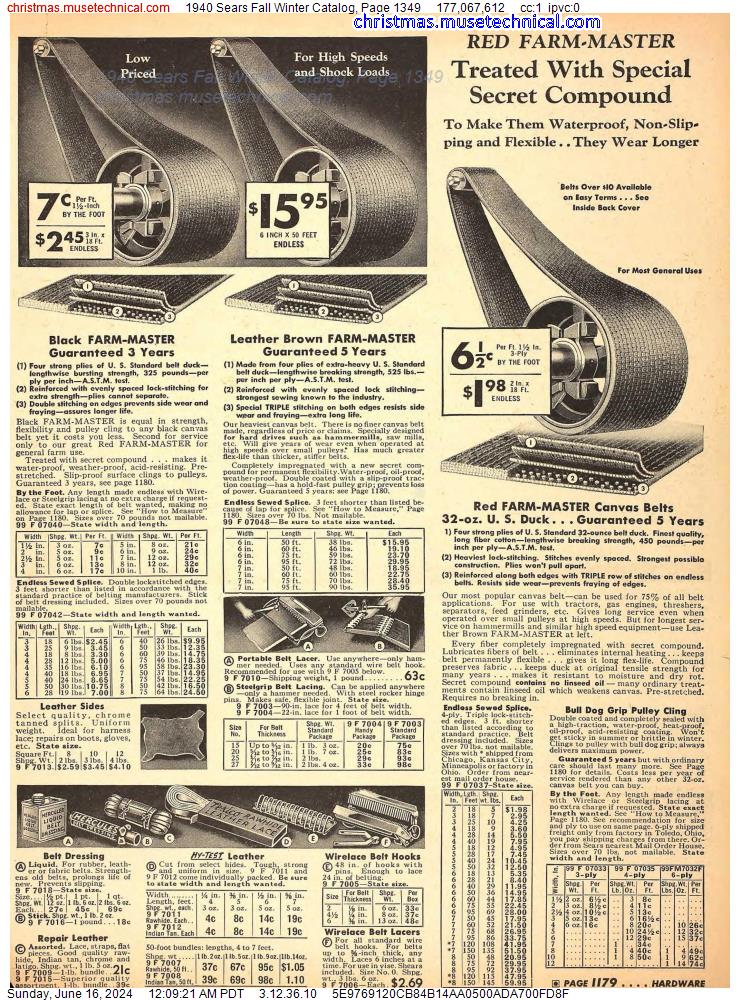 1940 Sears Fall Winter Catalog, Page 1349