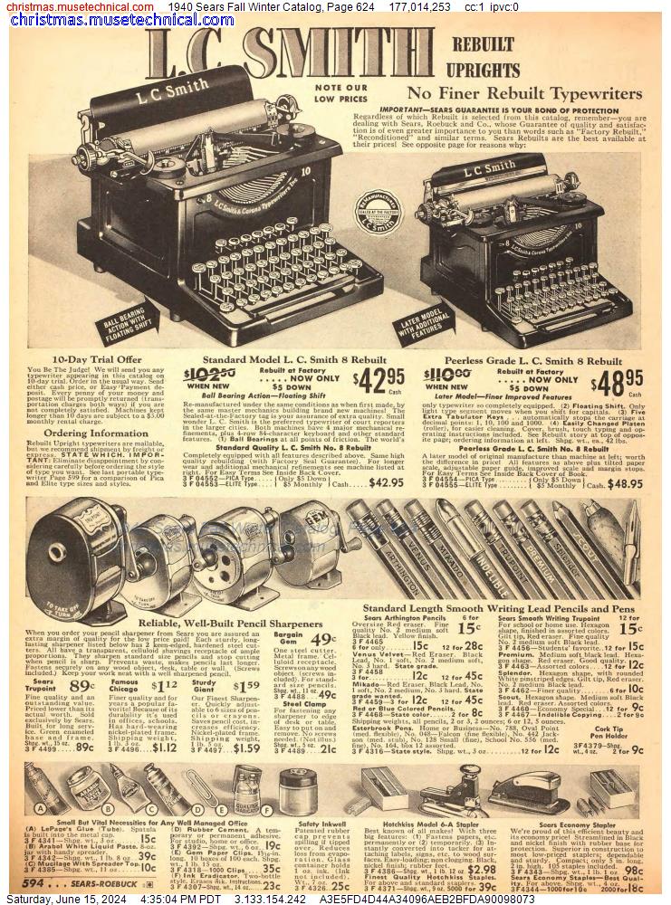 1940 Sears Fall Winter Catalog, Page 624