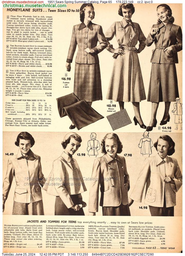 1951 Sears Spring Summer Catalog, Page 65