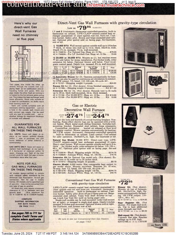 1972 Sears Fall Winter Catalog, Page 1161