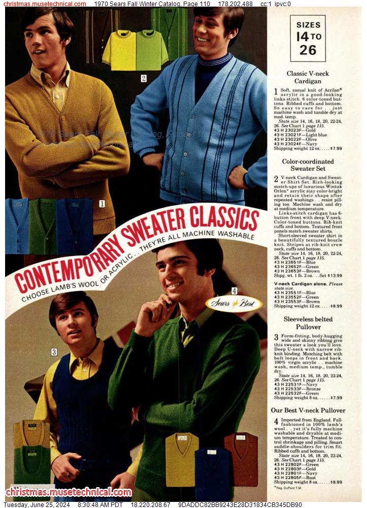 1970 Sears Fall Winter Catalog, Page 110