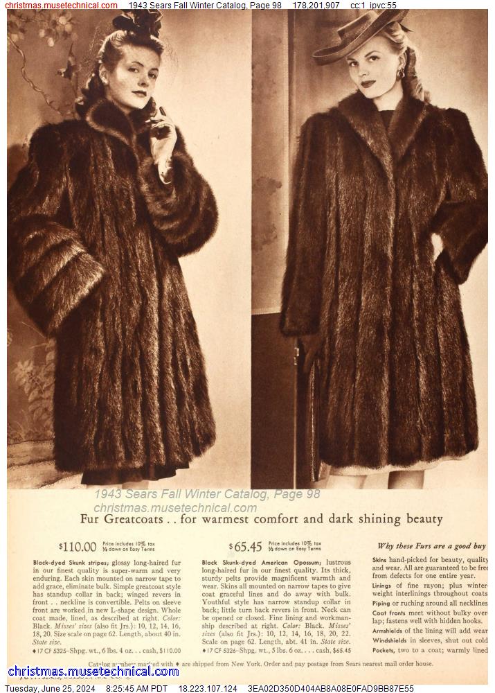 1943 Sears Fall Winter Catalog, Page 98