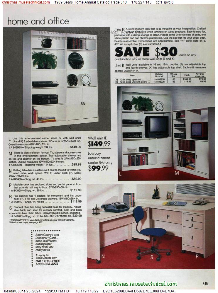 1989 Sears Home Annual Catalog, Page 343