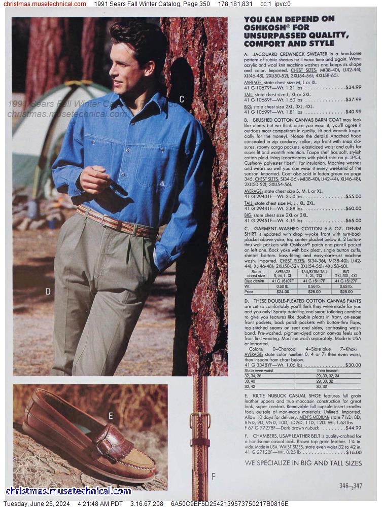 1991 Sears Fall Winter Catalog, Page 350