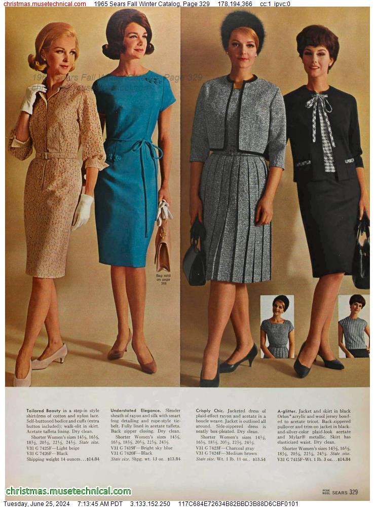 1965 Sears Fall Winter Catalog, Page 329
