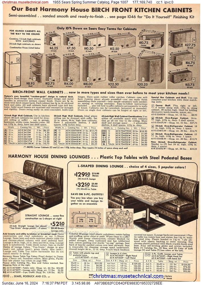 1955 Sears Spring Summer Catalog, Page 1007
