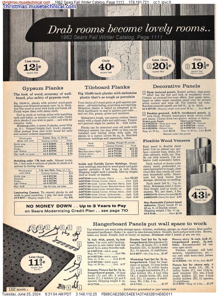 1962 Sears Fall Winter Catalog, Page 1111
