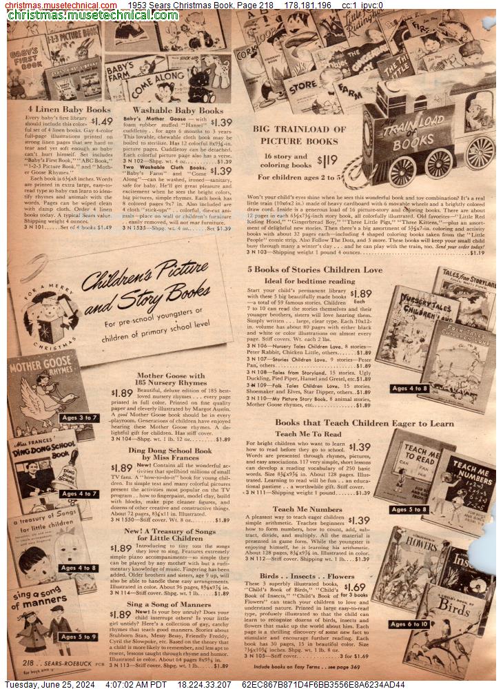 1953 Sears Christmas Book, Page 218