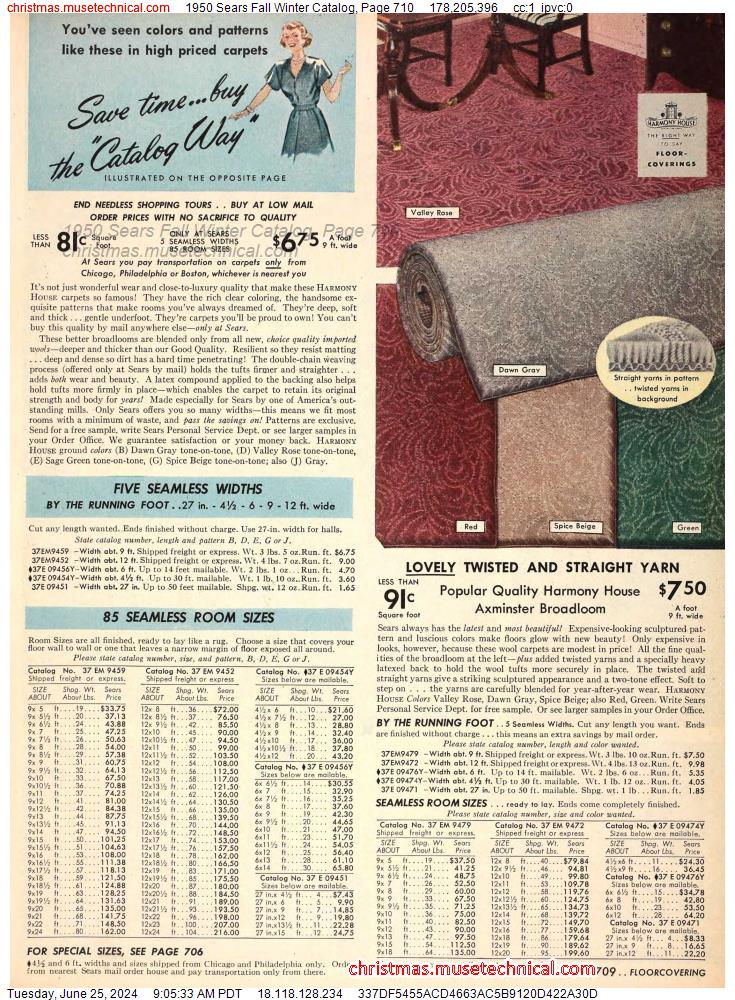 1950 Sears Fall Winter Catalog, Page 710