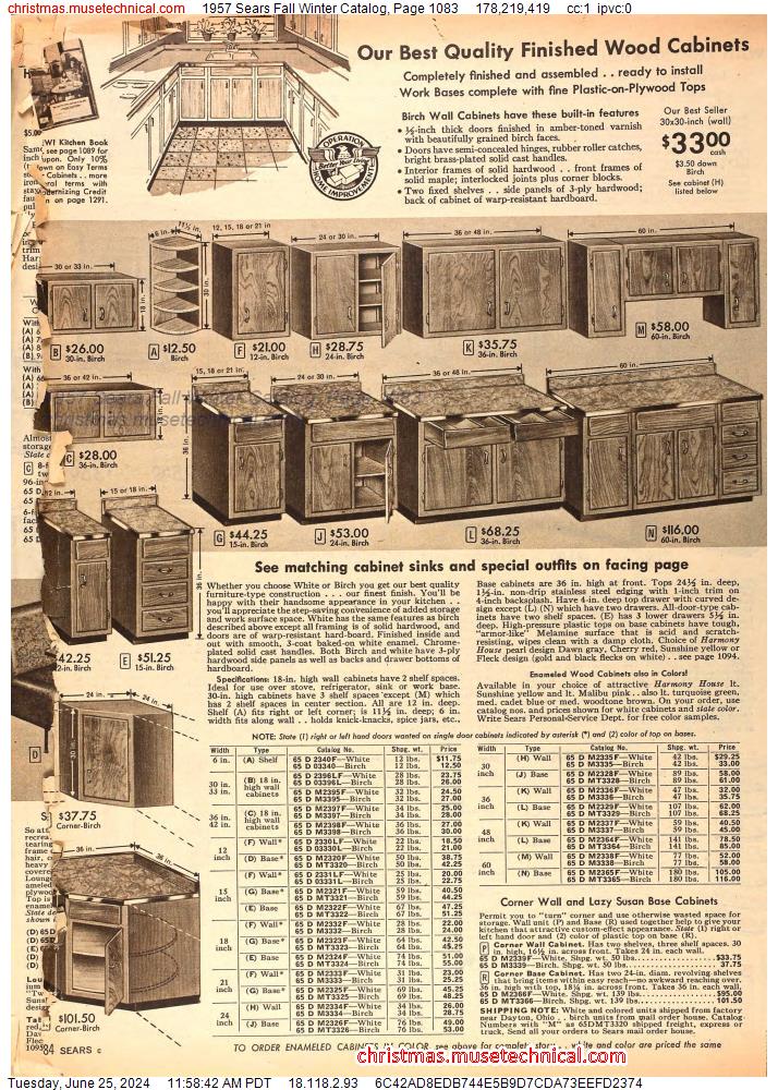 1957 Sears Fall Winter Catalog, Page 1083