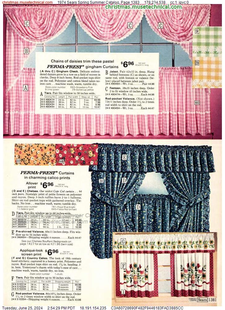 1974 Sears Spring Summer Catalog, Page 1383