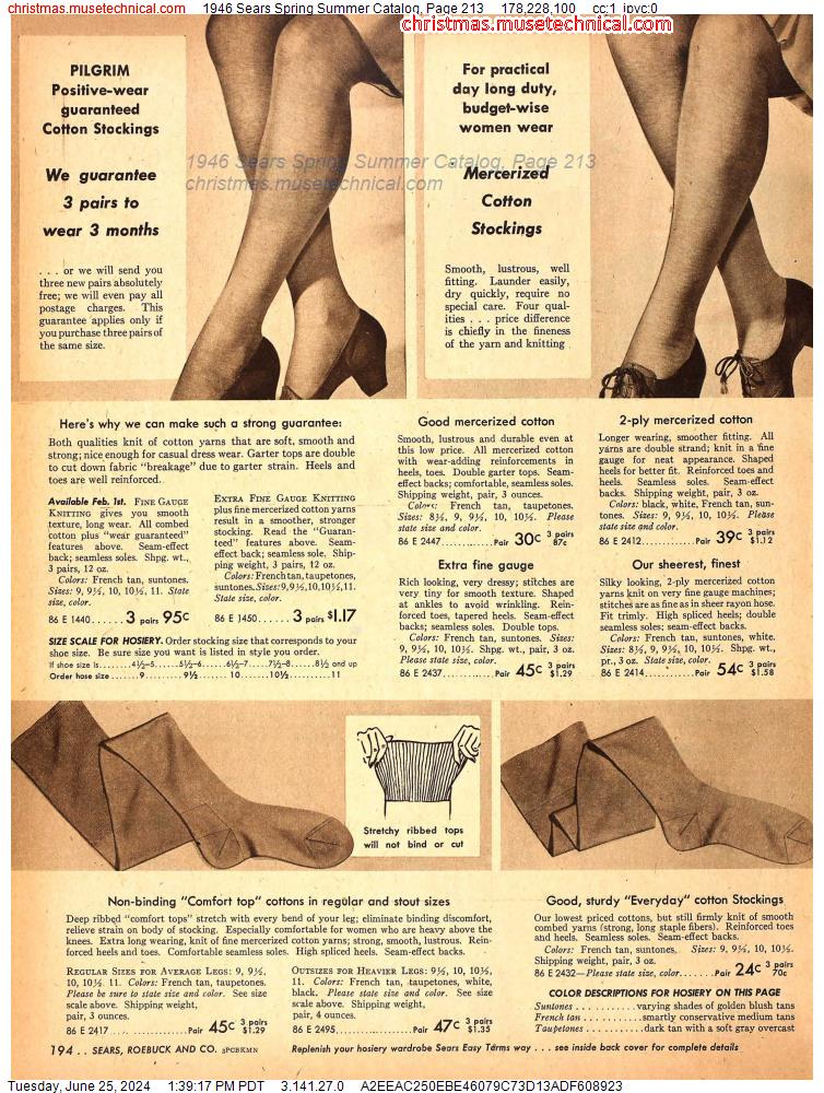 1946 Sears Spring Summer Catalog, Page 213