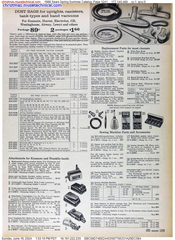 1966 Sears Spring Summer Catalog, Page 1241