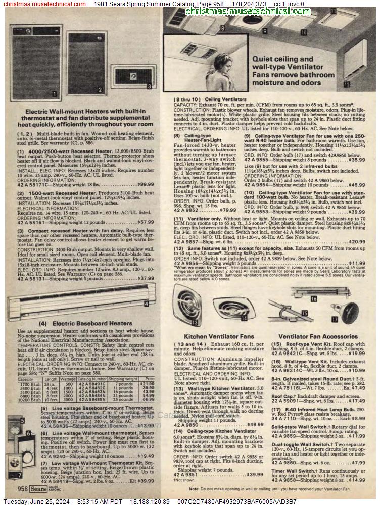 1981 Sears Spring Summer Catalog, Page 958