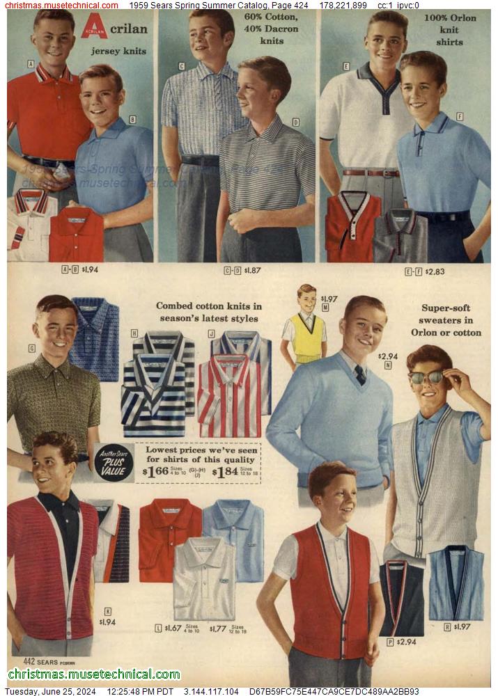 1959 Sears Spring Summer Catalog, Page 424