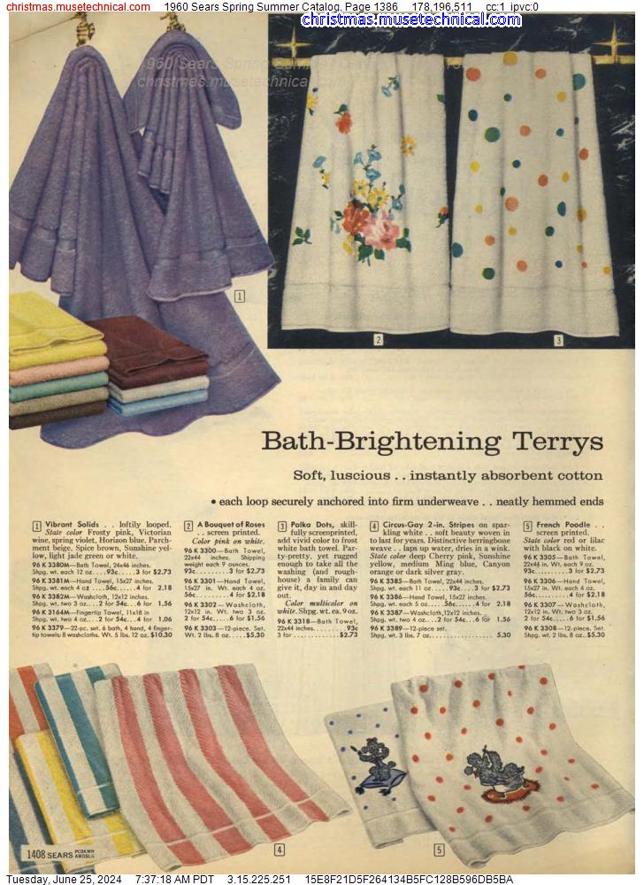 1960 Sears Spring Summer Catalog, Page 1386