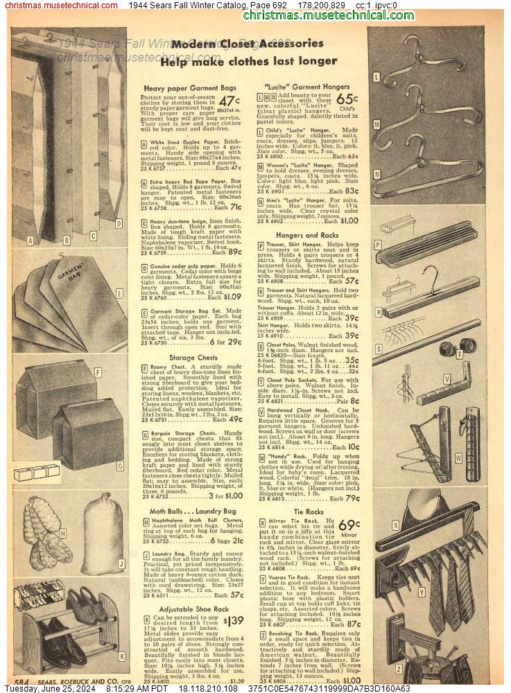 1944 Sears Fall Winter Catalog, Page 692