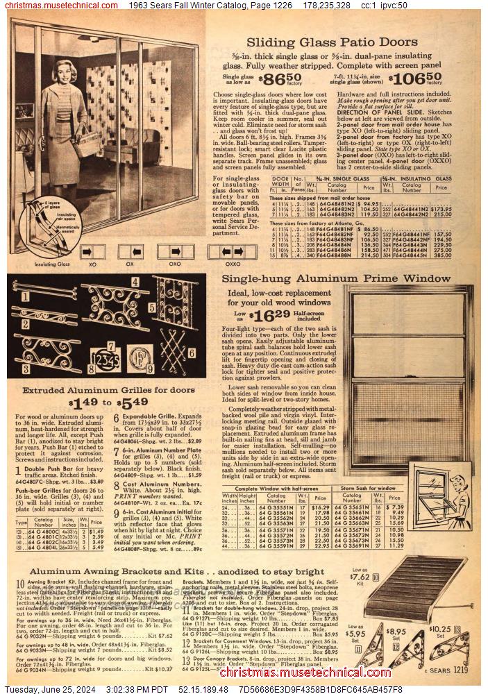 1963 Sears Fall Winter Catalog, Page 1226