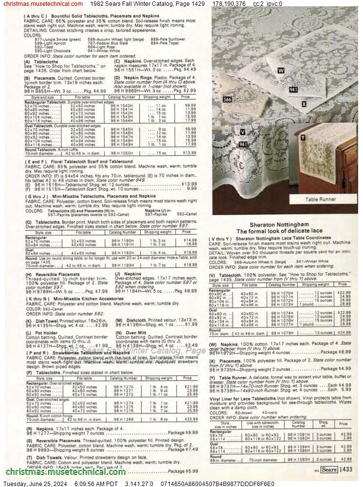 1982 Sears Fall Winter Catalog, Page 1429